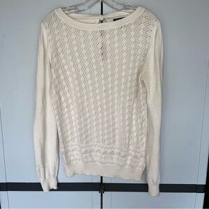 MANGO MNG Cream Crochet Sweater- Medium